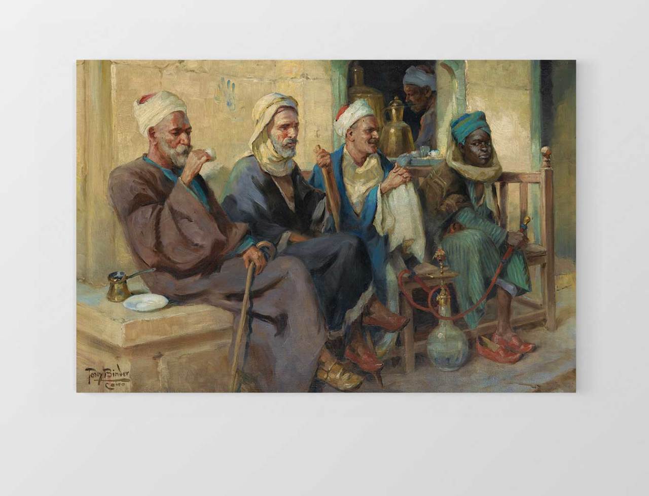 Osmanlı Kahvehanesi Tablosu Çerçevesiz - 45x30
