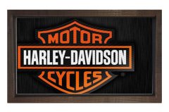 Harley Davidson Tablosu Kahverengi Ahşap Çerçeve - 40x60
