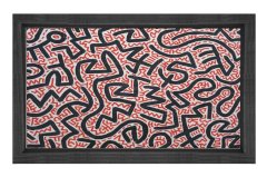 Soyut Çizgiler Tablosu Siyah Ahşap Çerçeve - 50x90