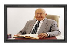 Sayın:Necmettin Erbakan Tablosu Siyah Ahşap - 50x90