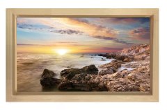 Gökyüzü Ve Deniz Tablosu Naturel Ahşap Çerçeve - 45x30