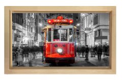 Taksim Meydanı Tablosu Naturel Ahşap Çerçeve - 100x150