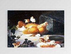 Tavuk Kümesi Tablosu Çerçevesiz - 40x60
