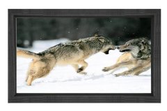 Kurtlar Tablosu Siyah Ahşap - 45x30