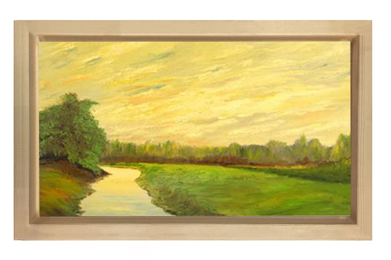 Yeşil Ova Tablosu Naturel Ahşap - 100x200