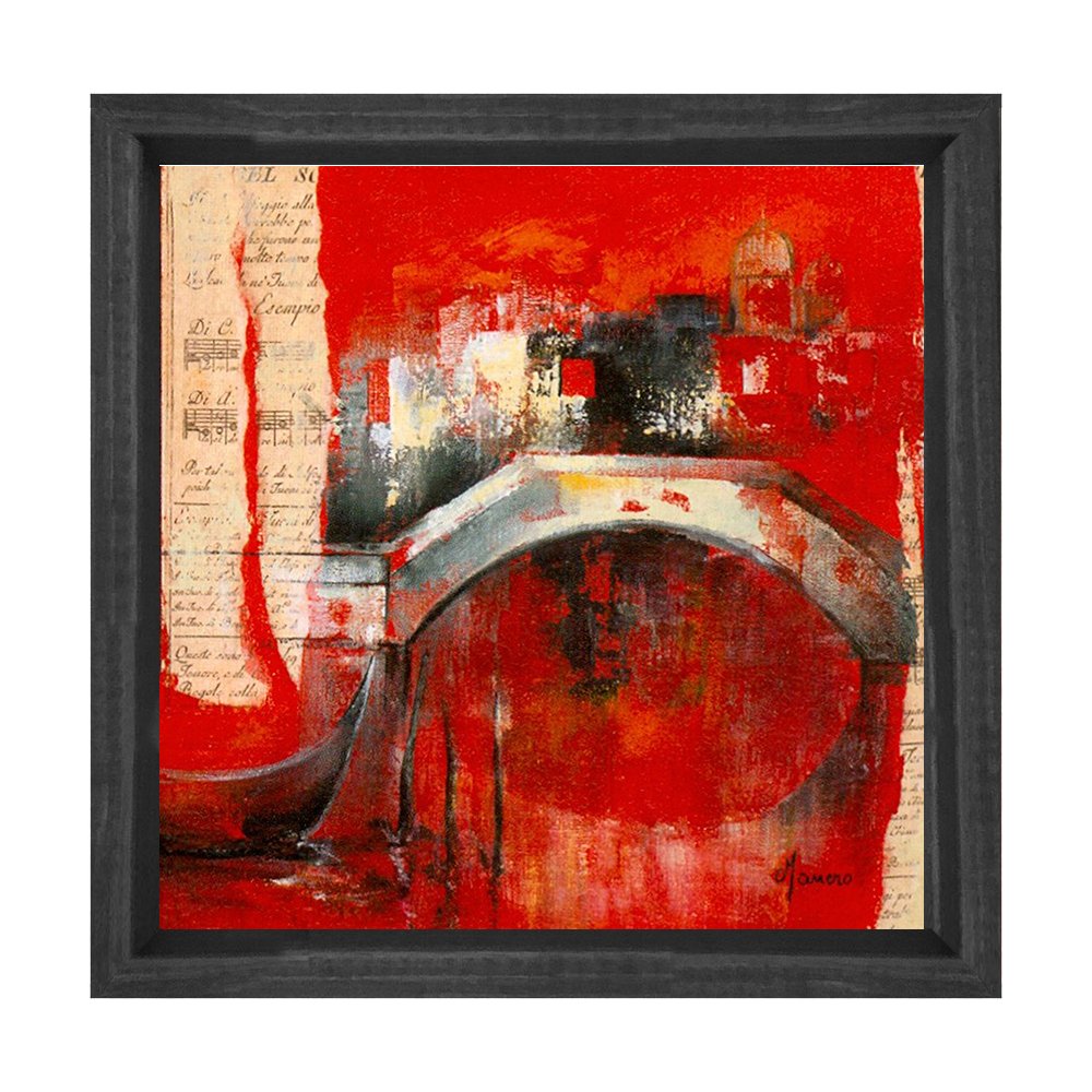 Soyut Reprodüksiyon Tablosu Siyah Ahşap Çerçeve - 70x70