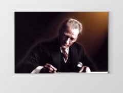 Atatürk Yazı Yazarken Tablosu Çerçevesiz - 50x70