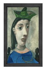 Donna Con Capello Verde Tablosu Siyah Ahşap Çerçeve - 50x90