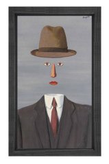 Rene Magritte Tablosu Siyah Ahşap Çerçeve - 100x150