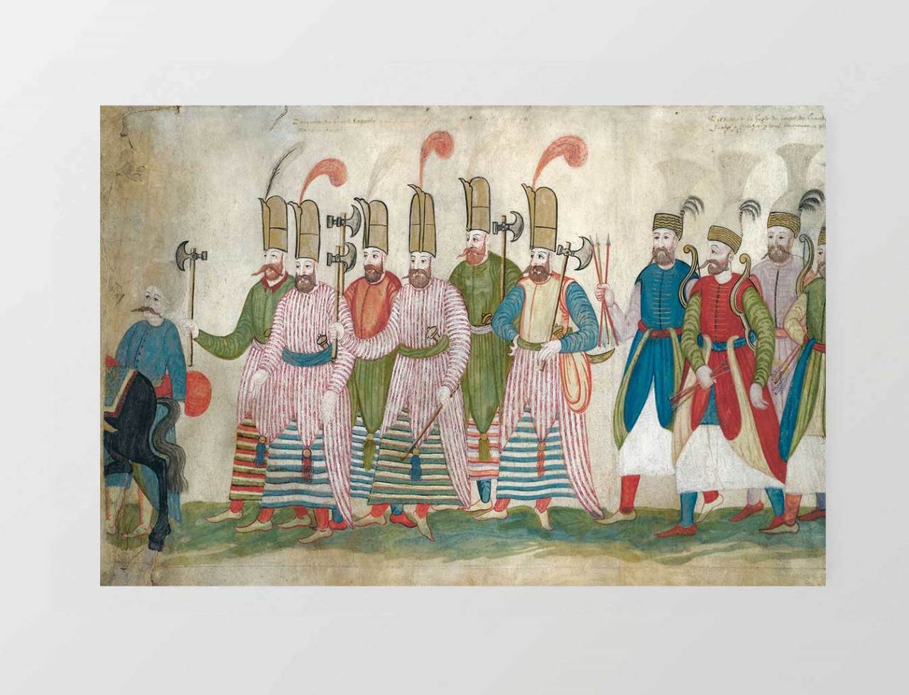 Osmanlı Askeri Minyatür Tablosu Çerçevesiz - 40x60