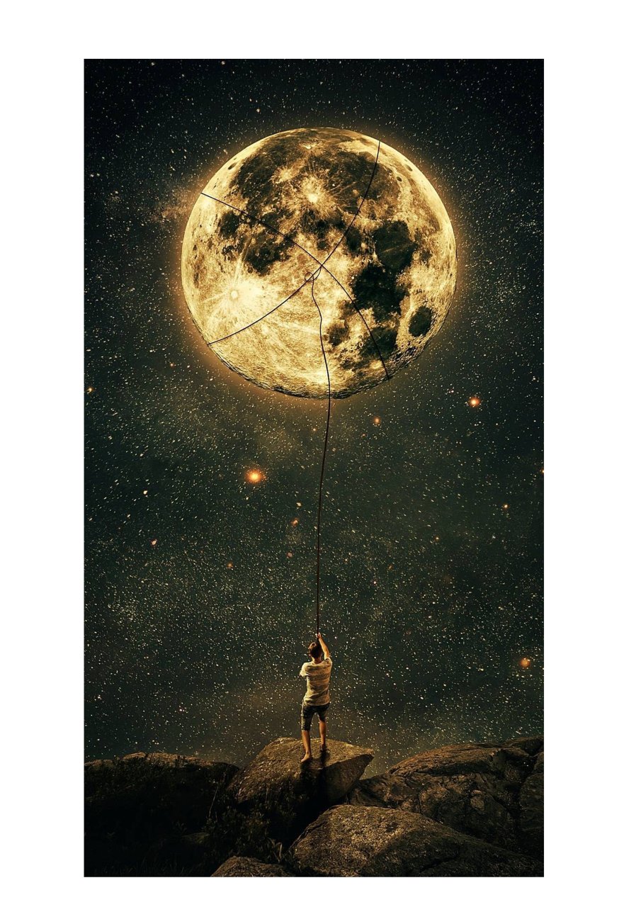 Ay zinciri adam tablosu Çerçevesiz - 50x70