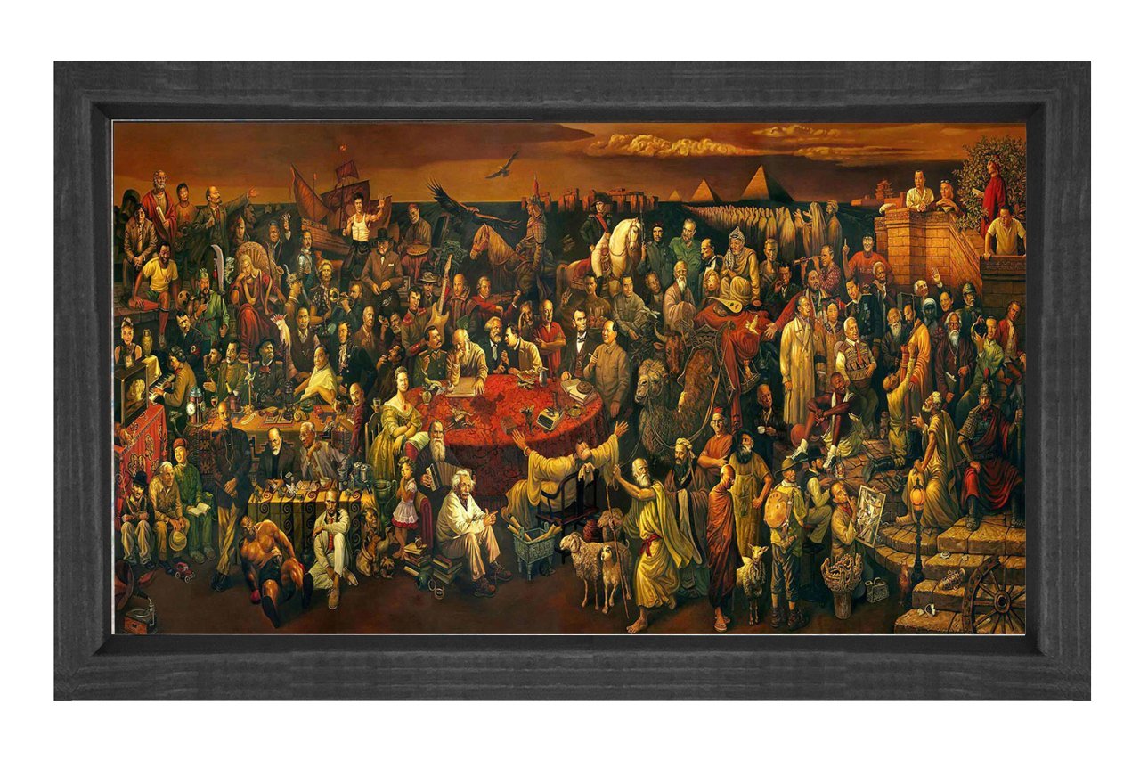 103 Ünlü Tablosu Siyah Ahşap Çerçeve - 45x30