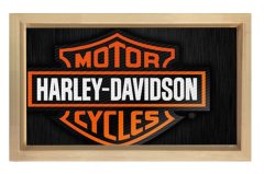 Harley Davidson Tablosu Naturel Ahşap Çerçeve - 40x60