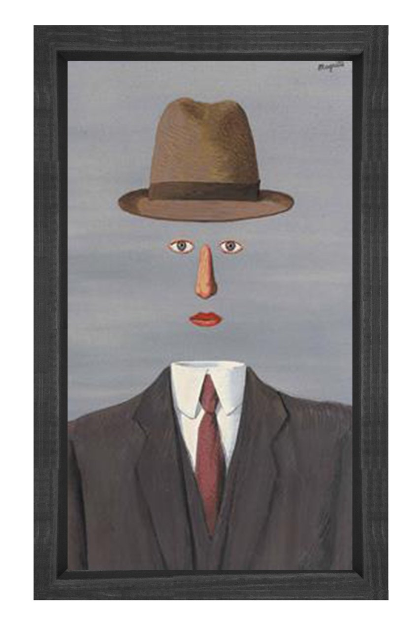 Rene Magritte Tablosu Siyah Ahşap Çerçeve - 40x60