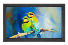 Asma Kuşu Tablosu Siyah Ahşap Çerçeve - 100x200