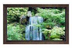 Orman Şelalesi Tablosu Kahverengi Ahşap Çerçeve - 40x60