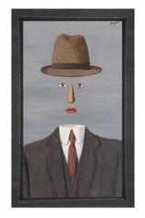 Rene Magritte Tablosu Siyah Ahşap Çerçeve - 45x30