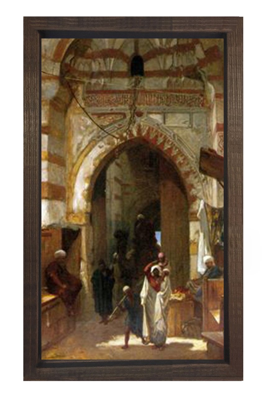 Han Kapısı Tablosu Kahverengi Ahşap Çerçeve - 50x90