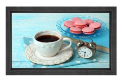 Kahve ve Makaronlar Tablosu Siyah Ahşap - 70x100