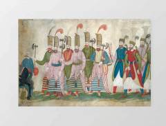Osmanlı Askeri Minyatür Tablosu Çerçevesiz - 70x100