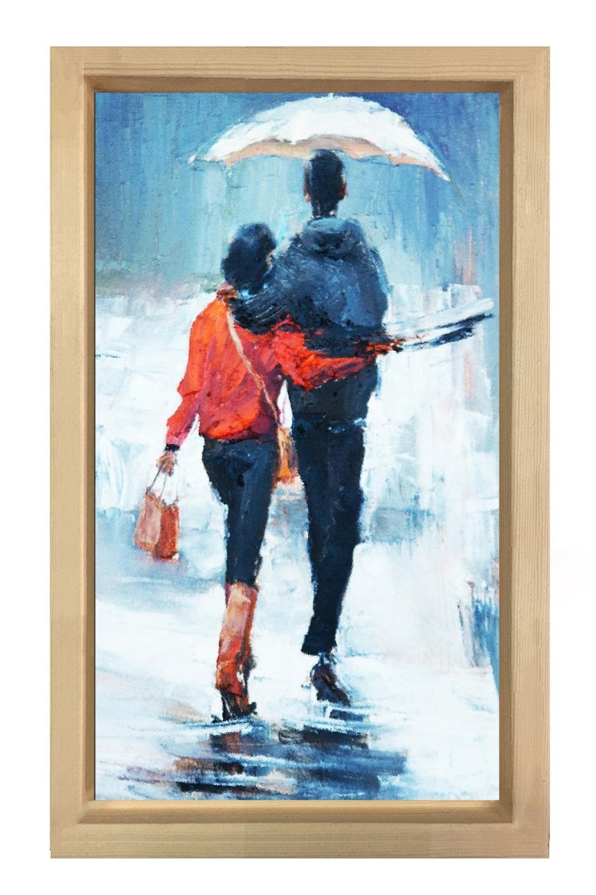 Aşık Çift Tablosu Naturel Ahşap Çerçeve - 100x200