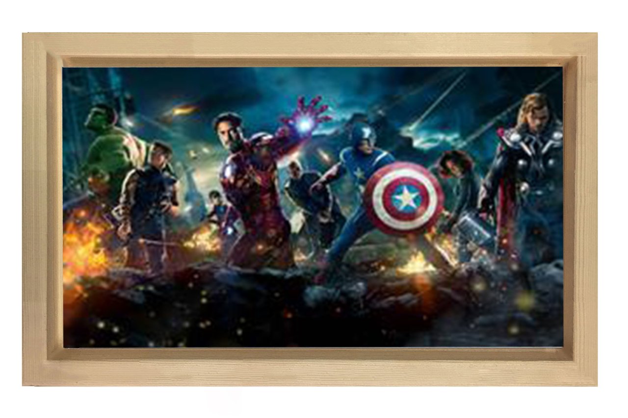 Ironman Tablosu Naturel Ahşap Çerçeve - 45x30