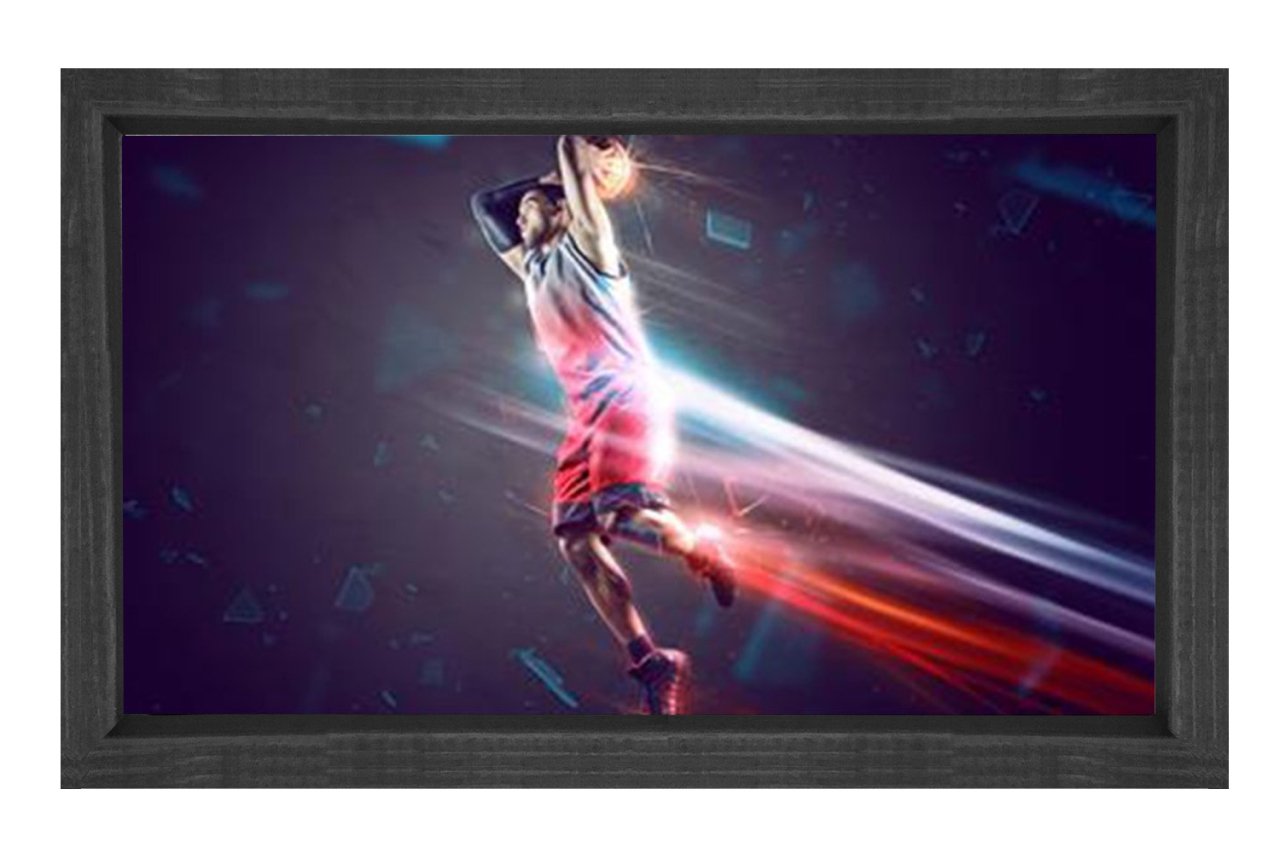 Basketbolcu Ve Smaç Tablosu Siyah Ahşap - 70x100