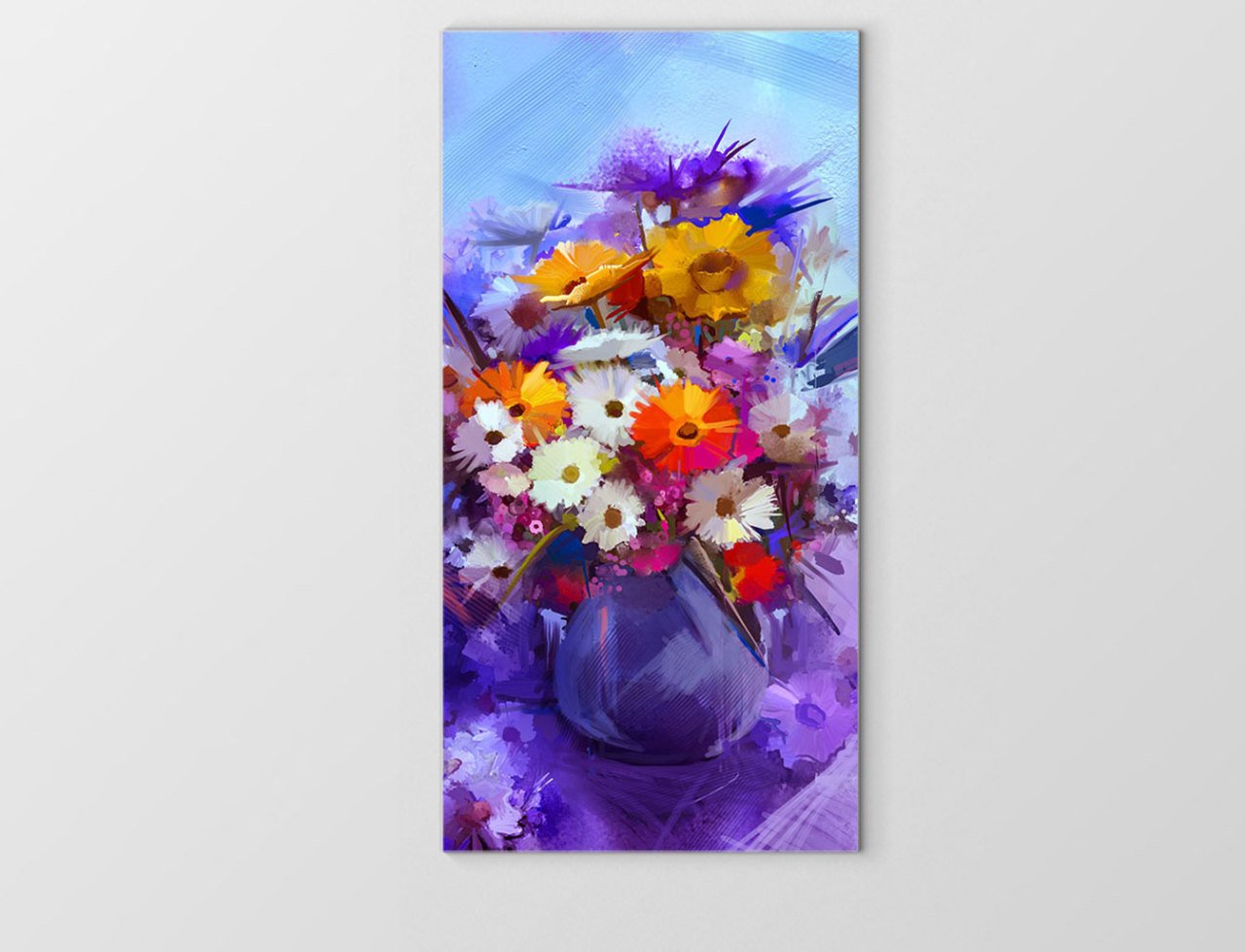 Vazoda Çiçek Natürmort Tablosu Çerçevesiz - 45x30