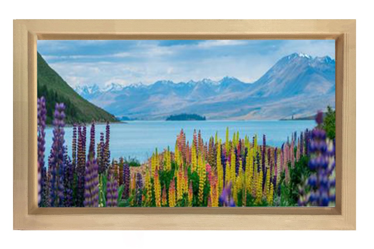 Muhteşem Doğa Manzarası Tablosu Naturel Ahşap - 50x90