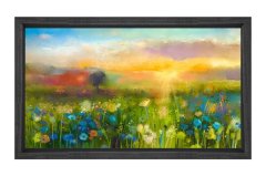 Çiçekli Doğa Ve Manzara Tablosu Siyah Ahşap - 100x150
