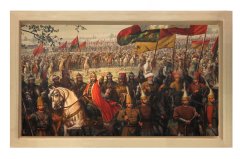 Osmanlı Orduları Tablosu Naturel Ahşap Çerçeve - 70x100