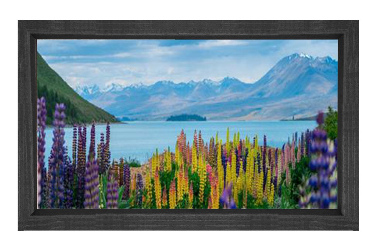 Muhteşem Doğa Manzarası Tablosu Siyah Ahşap - 100x200