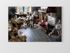 Köpekler Tablosu Çerçevesiz - 100x150
