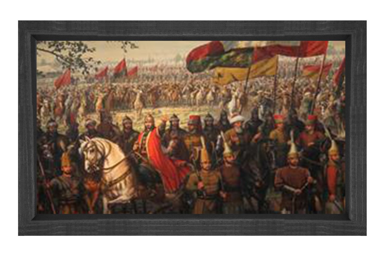 Osmanlı Orduları Tablosu Siyah Ahşap Çerçeve - 100x200