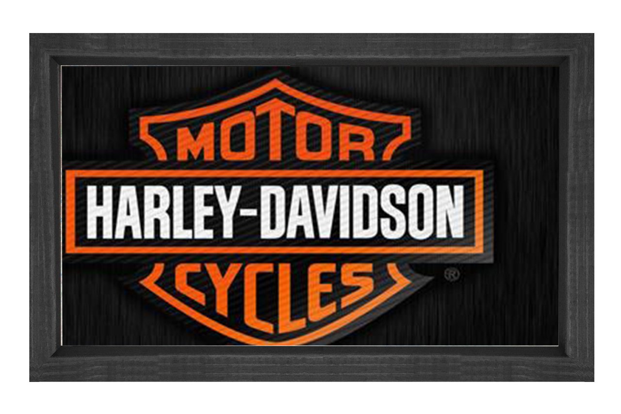 Harley Davidson Tablosu Siyah Ahşap Çerçeve - 50x70