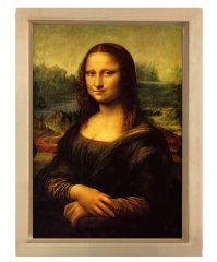 Mona Lisa Tablosu Naturel Ahşap Çerçeve - 70x100