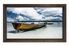 Kayıklar Tablosu Kahverengi Ahşap Çerçeve - 45x30