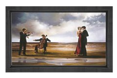 Müzisyenler ve Çift Tablosu Siyah Ahşap Çerçeve - 45x30