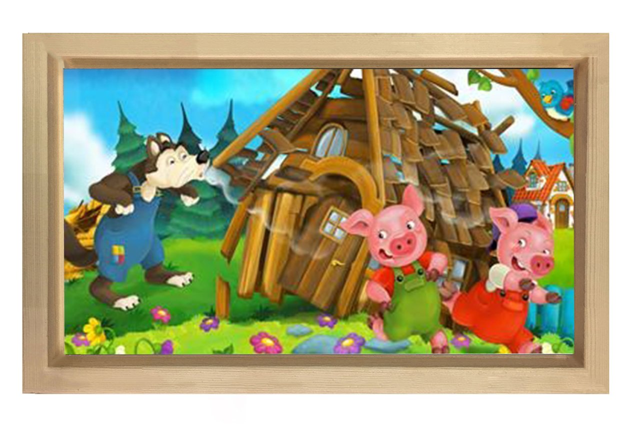 Kurt Ve Domuzcuk Tablosu Naturel Ahşap - 50x90