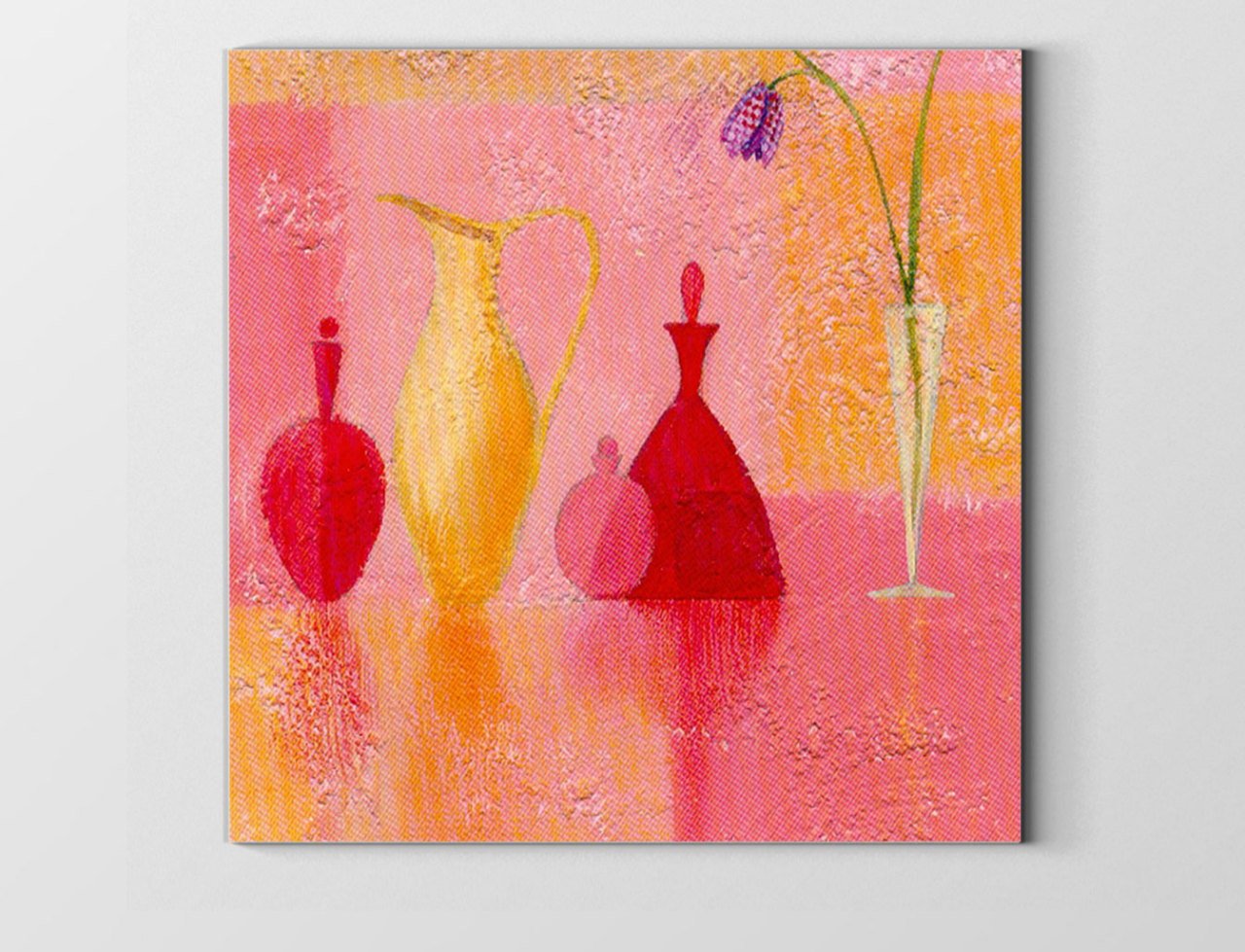 Dekoratif Şişeler Ve Vazo Tablosu Çerçevesiz - 30x30