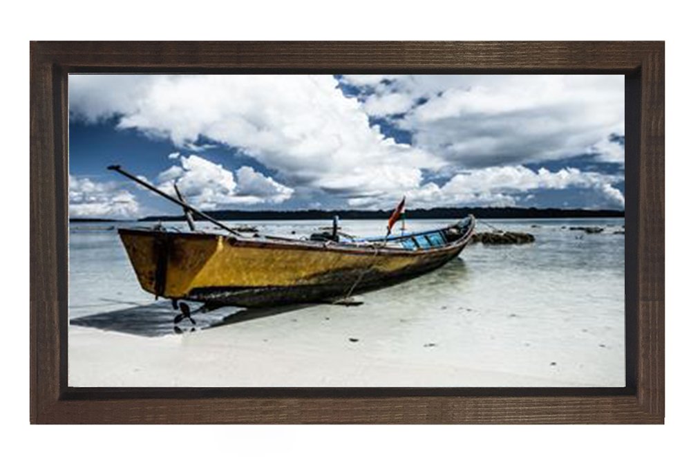 Kayıklar Tablosu Kahverengi Ahşap Çerçeve - 50x90