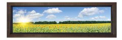 Ayçiçeği  Tarlası Tablosu Kahverengi Ahşap Çerçeve - 180x60