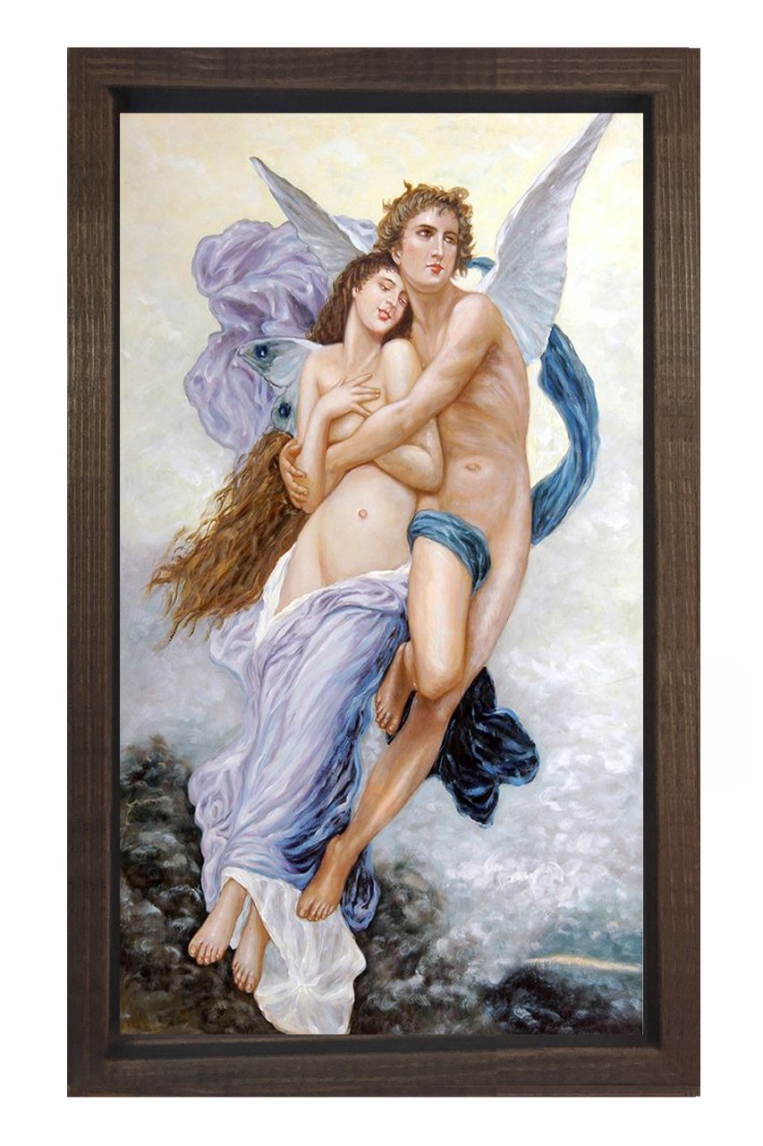 Melekler Tablosu Kahverengi Ahşap Çerçeve - 100x150