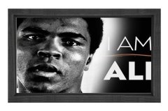 Muhammed Ali Siyah Beyaz Tablosu Siyah Ahşap Çerçeve - 100x150