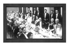 Atatürk ve Yemek Masası Tablosu Siyah Ahşap Çerçeve - 100x150