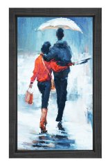 Aşık Çift Tablosu Siyah Ahşap Çerçeve - 70x100