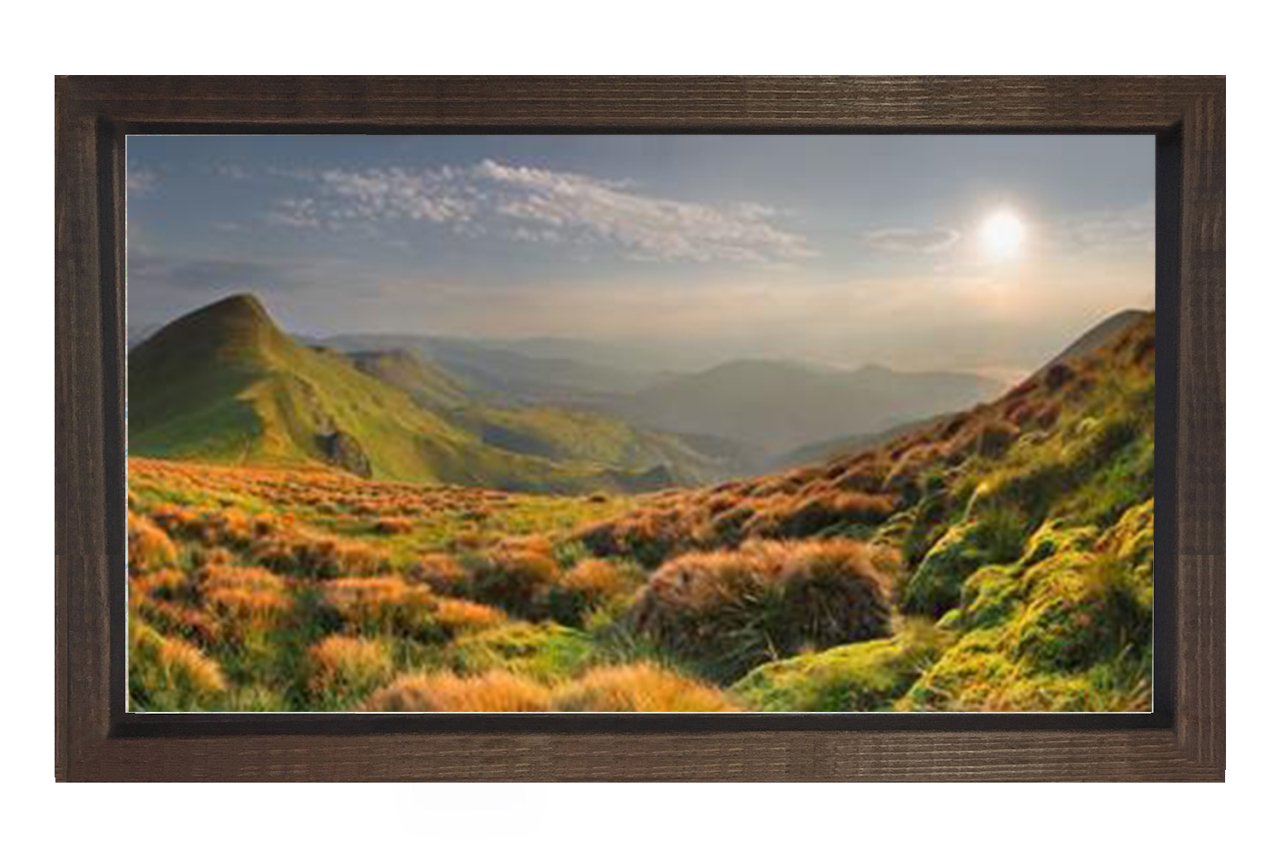 Gün Doğumu Orman Tablosu Kahverengi Ahşap - 50x90