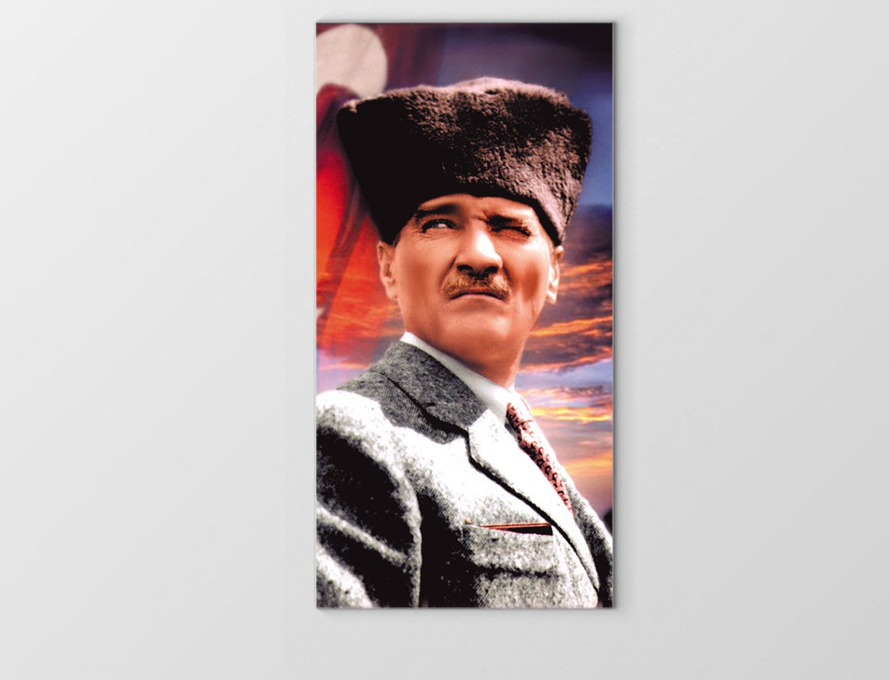 Atatürk Ve Bayrak Tablosu Çerçevesiz - 70x100