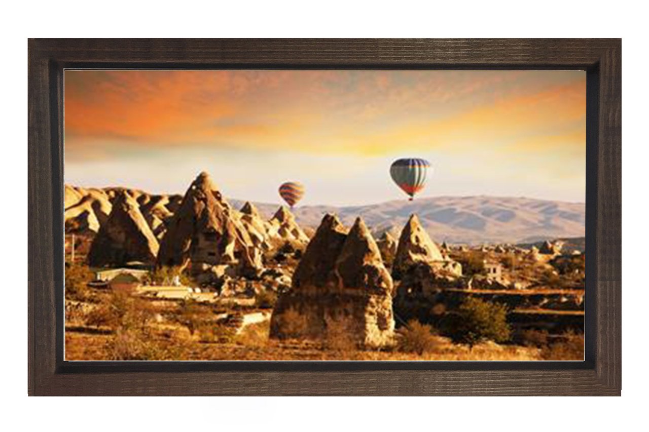 Kapodokya Peri Bacaları Tablosu Kahverengi Ahşap - 45x30