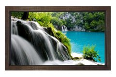 Küçük Pınarlar Ve Göl Tablosu Kahverengi Ahşap Çerçeve - 100x150